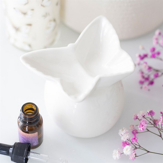 White Butterfly wax and oil Burner