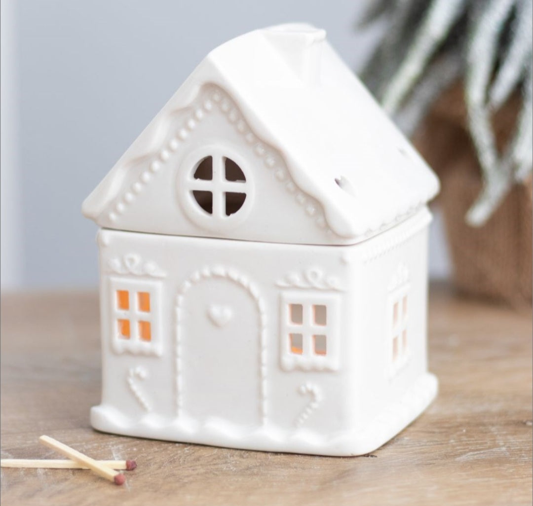 White Gingerbread House Burner